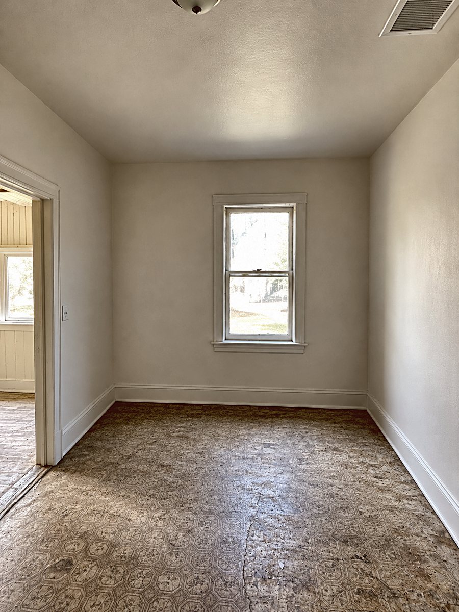Room 3: finished drywall walls with paint and trim