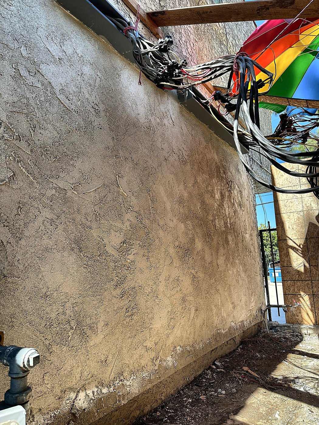 Finished stucco wall