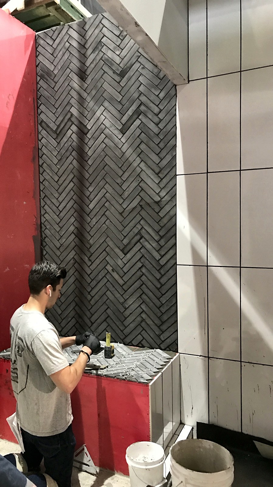 Herringbone wall